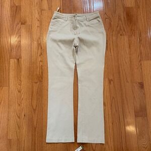 Eileen Fisher XS Beige Twill Straight Leg Pants Made in China of Italian Fabric‎